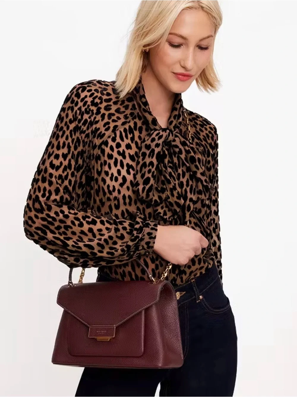 kate spade Gramercy Convertible Shoulder Bag in Burgundy with Gold Chain NWOT